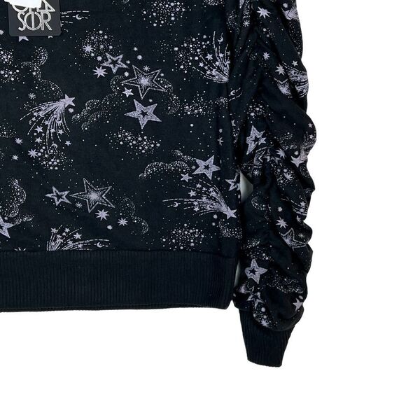 NWT Chaser Women’s Shirred Sleeve Pullover Sweatshirt – Black | Size S | MSRP $1 - Picture 6 of 10